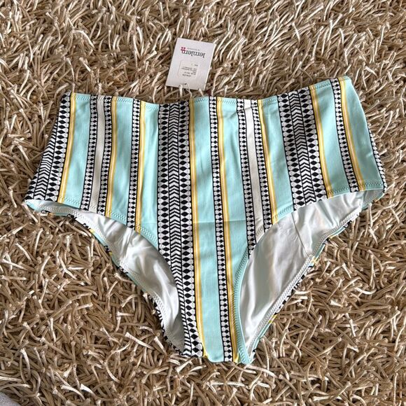 Lemlem Neela High-Waist Bikini Bottom in Light Sky Blue Size L - Picture 3 of 7